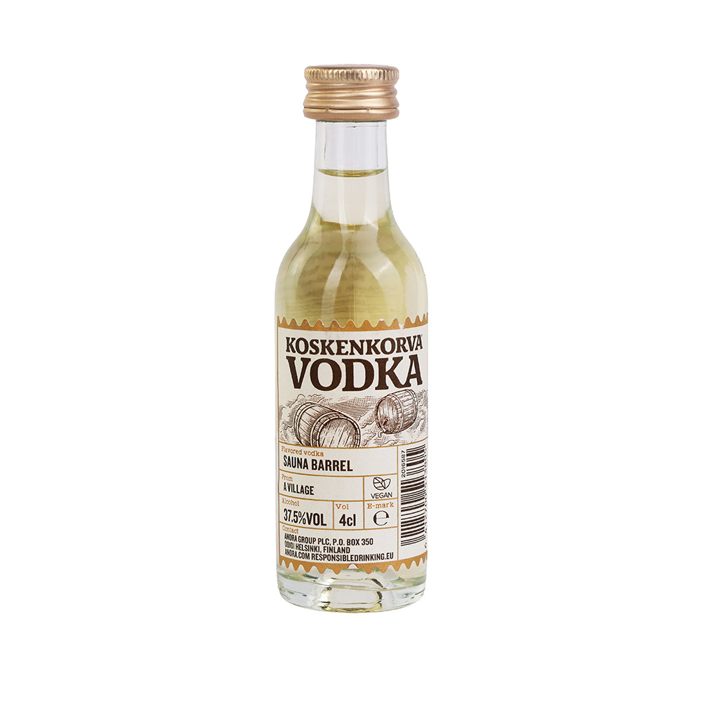 KOSEN クオッカ (クアッカワラビ) Vodka Koskenkorva Sauna Barrel 37.5% - 0.04L | Alcosphere